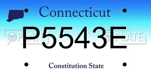 P5543E Connecticut License Plate