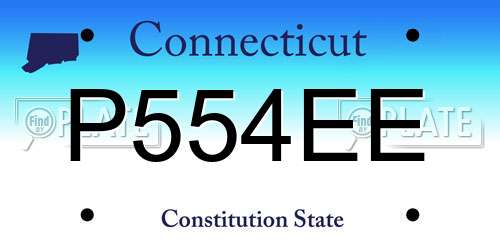 P554EE Connecticut License Plate