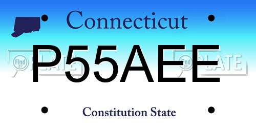 P55AEE Connecticut License Plate
