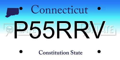 P55RRV Connecticut License Plate