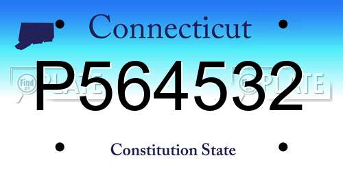 P564532 Connecticut License Plate