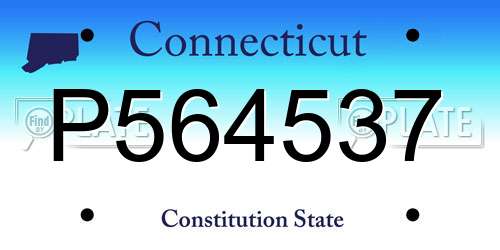 P564537 Connecticut License Plate
