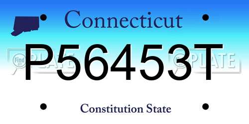 P56453T Connecticut License Plate
