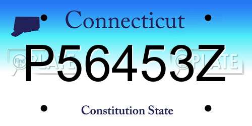 P56453Z Connecticut License Plate