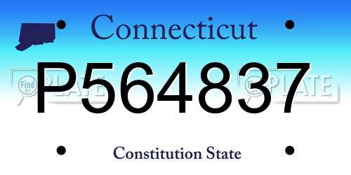 P564837 Connecticut License Plate