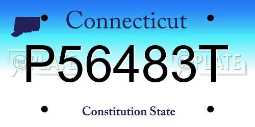 P56483T Connecticut License Plate