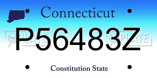 P56483Z Connecticut License Plate