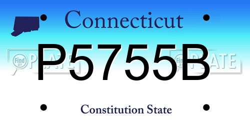 P5755B Connecticut License Plate