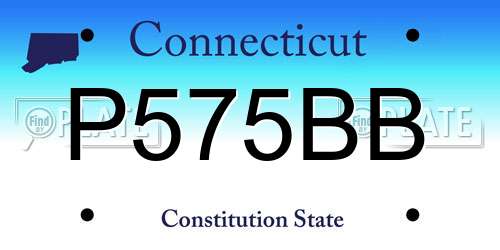 P575BB Connecticut License Plate