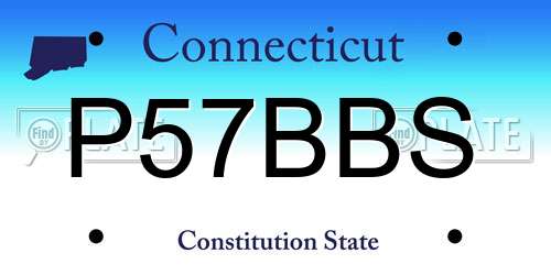 P57BBS Connecticut License Plate