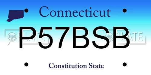 P57BSB Connecticut License Plate