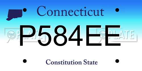P584EE Connecticut License Plate