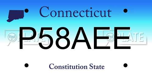 P58AEE Connecticut License Plate