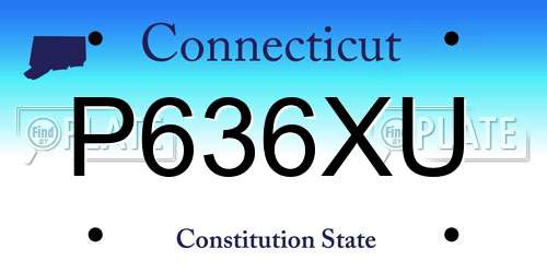 P636XU Connecticut License Plate