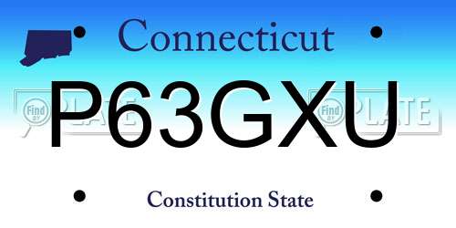 P63GXU Connecticut License Plate
