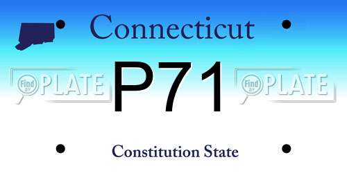 P71 Connecticut License Plate