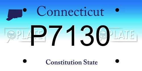 P7130 Connecticut License Plate