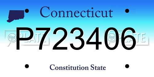 P723406 Connecticut License Plate