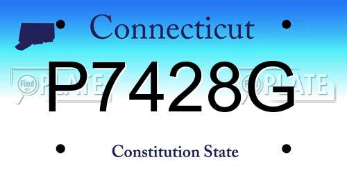 P7428G Connecticut License Plate