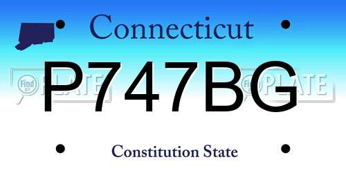 P747BG Connecticut License Plate
