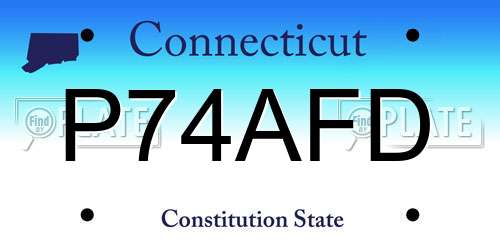 P74AFD Connecticut License Plate