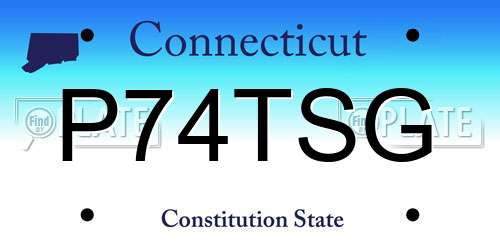 P74TSG Connecticut License Plate