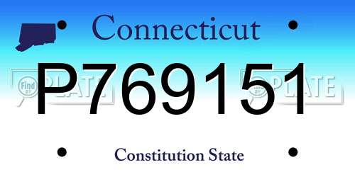 P769151 Connecticut License Plate