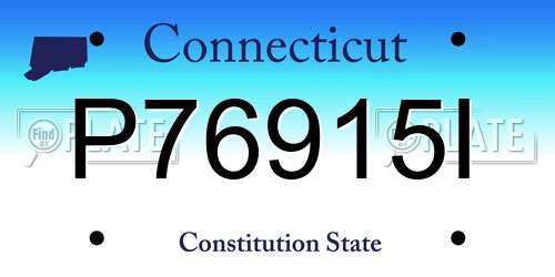 P76915I Connecticut License Plate