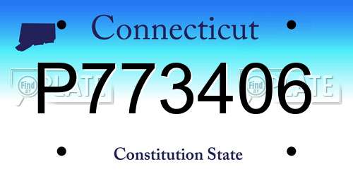 P773406 Connecticut License Plate