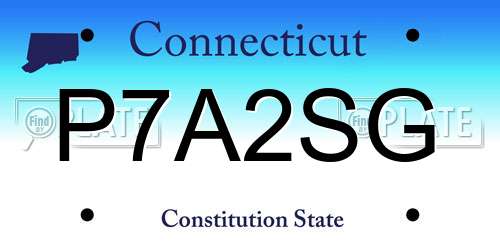 P7A2SG Connecticut License Plate