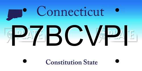 P7BCVPI Connecticut License Plate