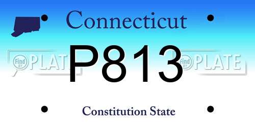 P813 Connecticut License Plate