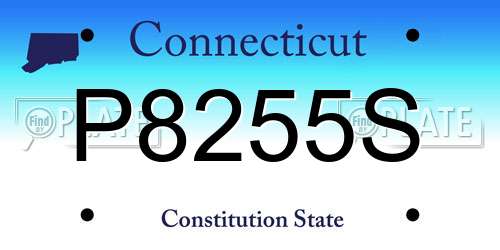 P8255S Connecticut License Plate