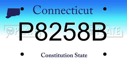 P8258B Connecticut License Plate