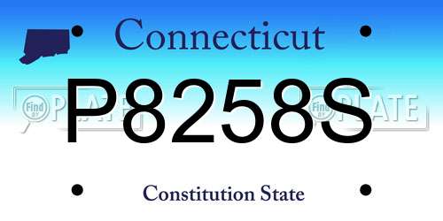 P8258S Connecticut License Plate