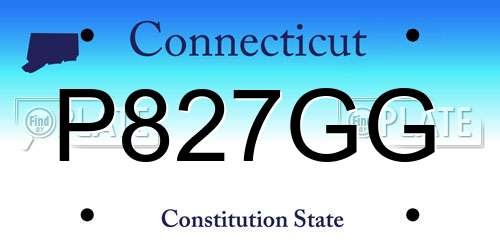 P827GG Connecticut License Plate