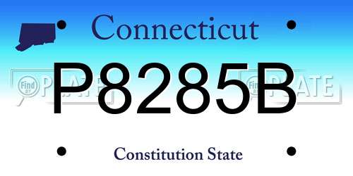 P8285B Connecticut License Plate