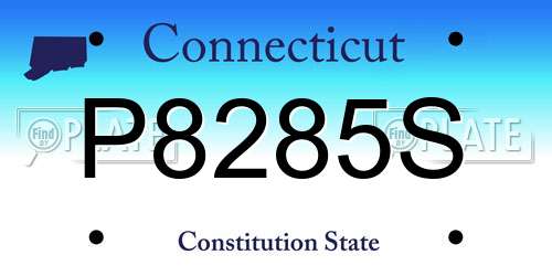 P8285S Connecticut License Plate