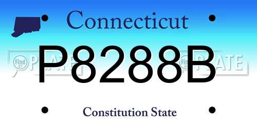 P8288B Connecticut License Plate