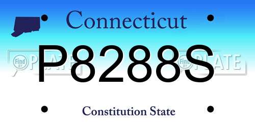 P8288S Connecticut License Plate
