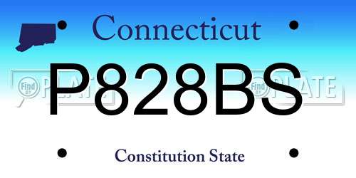 P828BS Connecticut License Plate