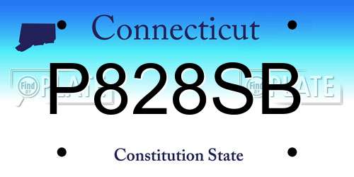 P828SB Connecticut License Plate