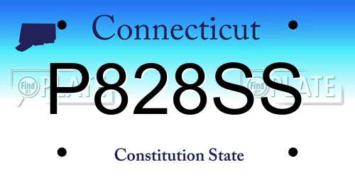 P828SS Connecticut License Plate
