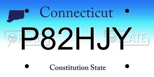 P82HJY Connecticut License Plate