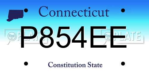 P854EE Connecticut License Plate