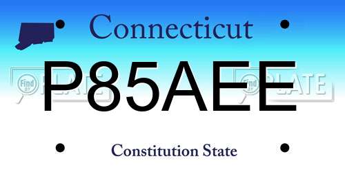 P85AEE Connecticut License Plate