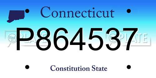 P864537 Connecticut License Plate