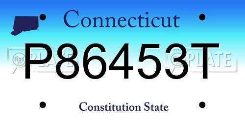 P86453T Connecticut License Plate