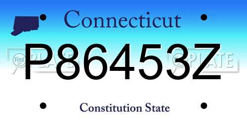 P86453Z Connecticut License Plate