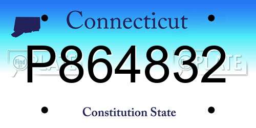 P864832 Connecticut License Plate